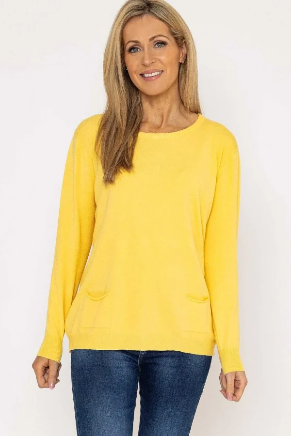 Button Detail Knit In Yellow