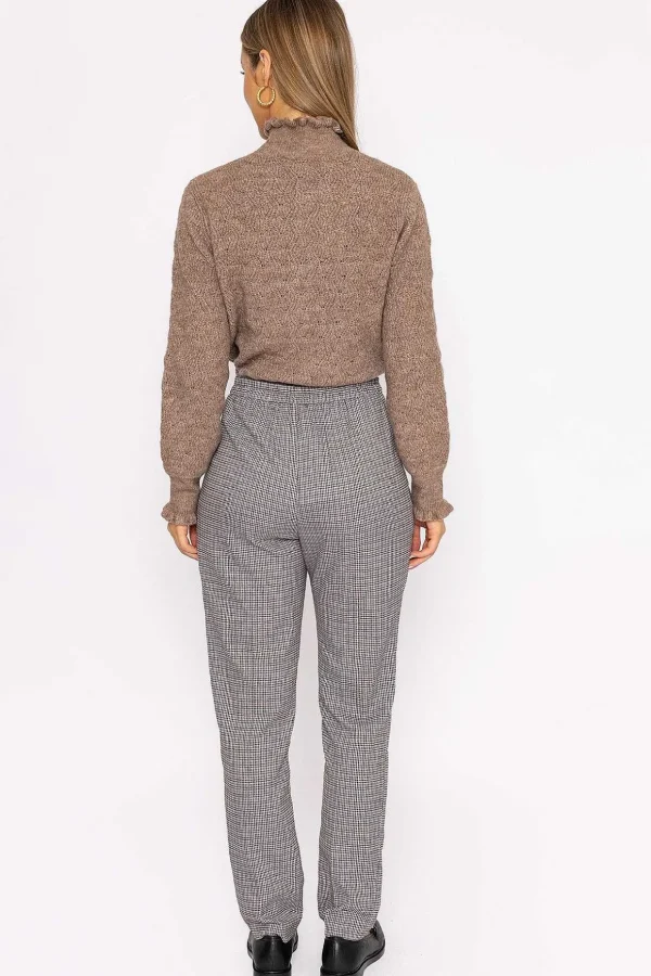 Button Detail Tailored Pant In Park Check Print