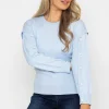 Button Sleeve Knit In Blue