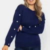 Button Sleeve Knit In Navy