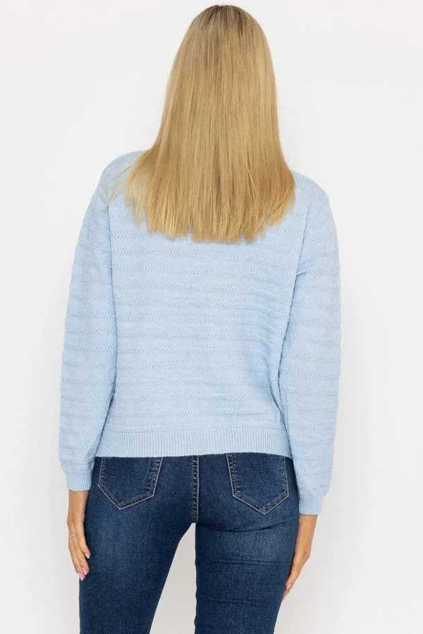 Button Up Cardigan In Blue
