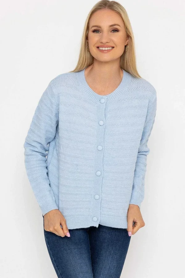 Button Up Cardigan In Blue