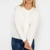 Button Up Cardigan In Ecru