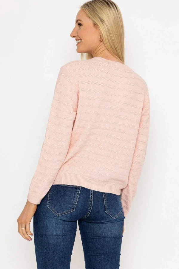 Button Up Cardigan In Pink