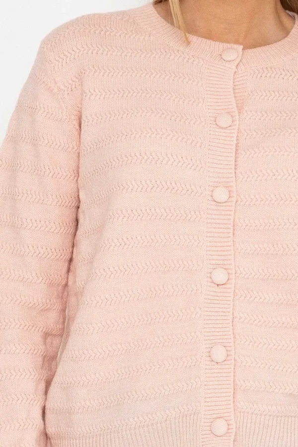 Button Up Cardigan In Pink