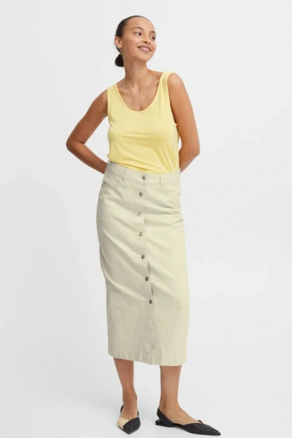 Bykatsa Cream Midi Skirt