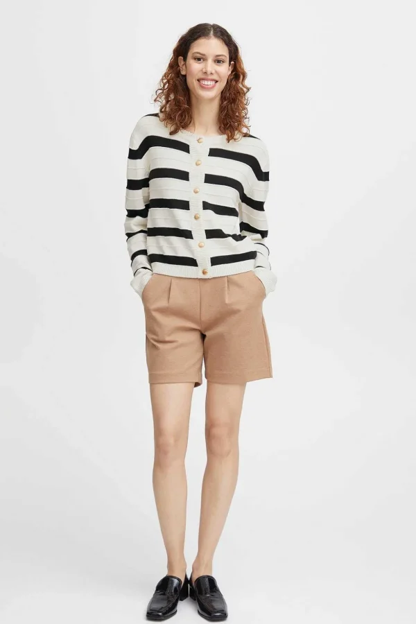 Bymocca Cream Striped Cardigan