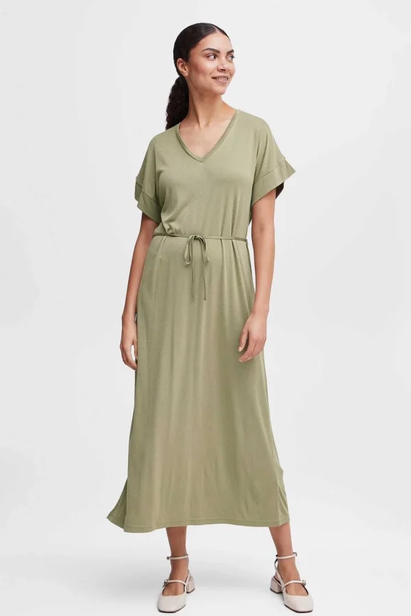 Bypireni Khaki Green Midi Dress