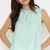 Bysilti Aqua Blue Sleeveless Top