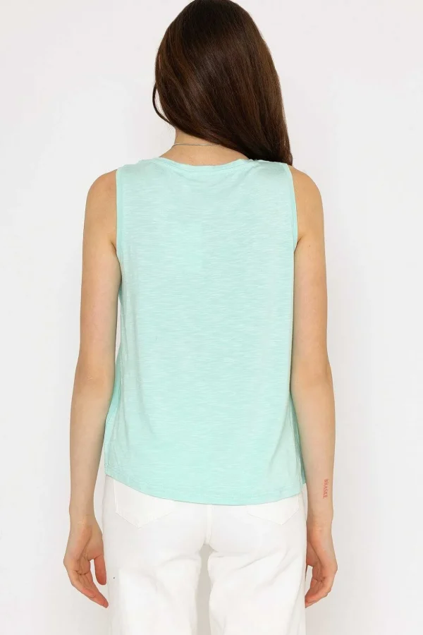 Bysilti Aqua Blue Sleeveless Top