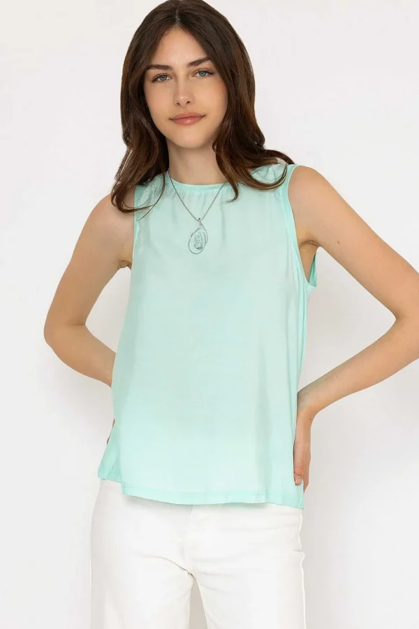 Bysilti Aqua Blue Sleeveless Top