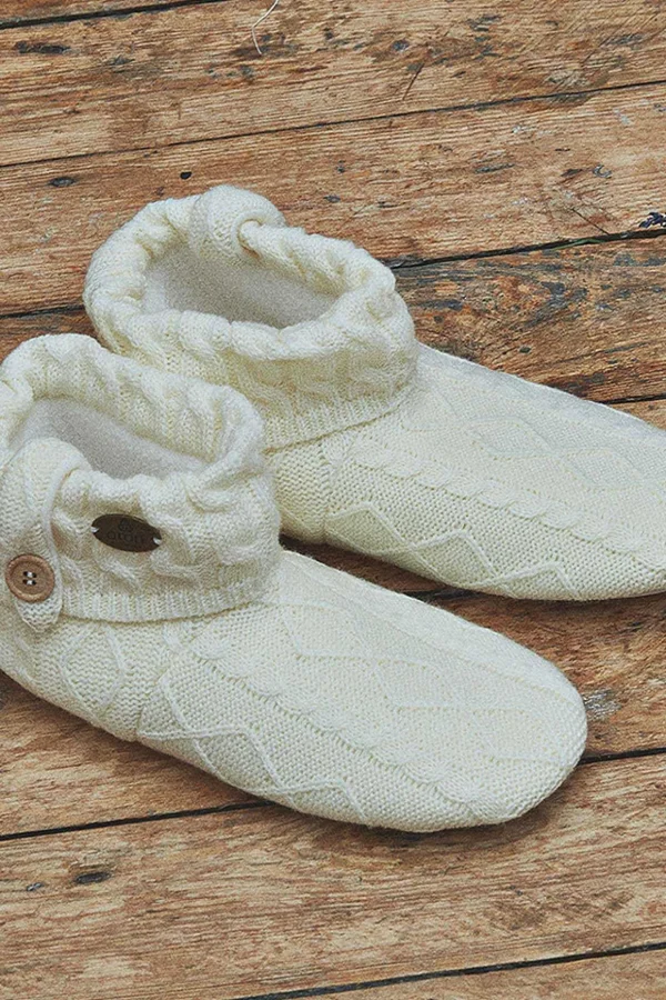 Cable Knit Boot Slippers