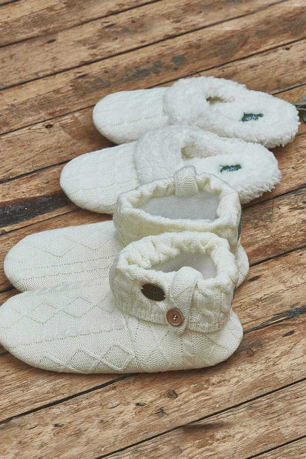 Cable Knit Boot Slippers