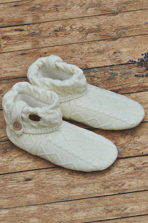 Cable Knit Boot Slippers