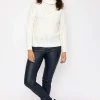 Cable Knit Polo In White