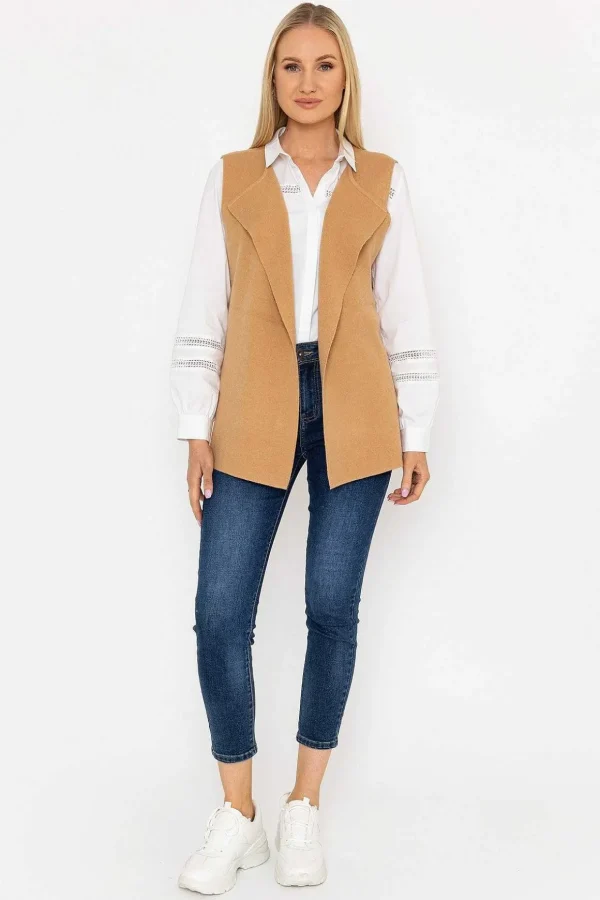 Camel Knit Waistcoat