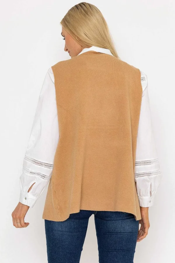 Camel Knit Waistcoat