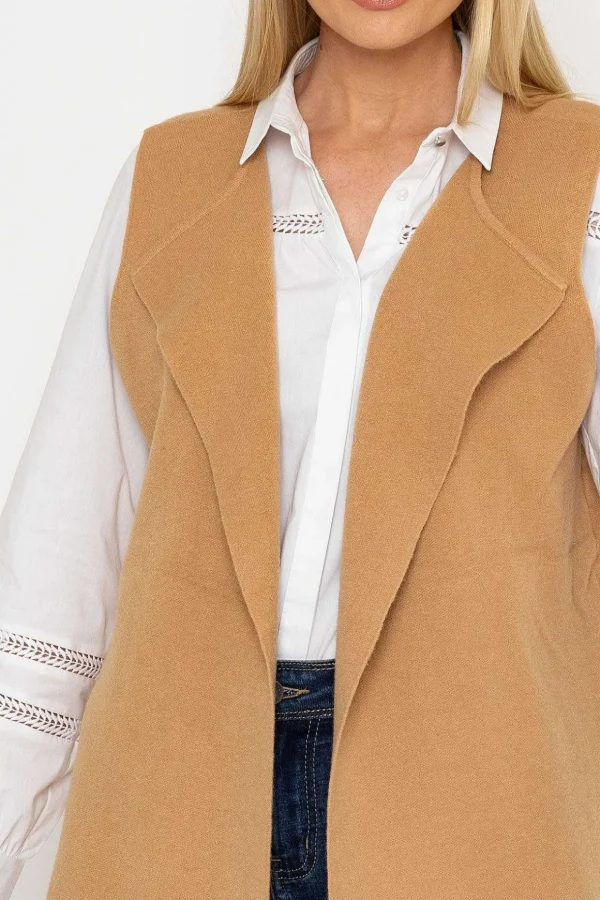 Camel Knit Waistcoat