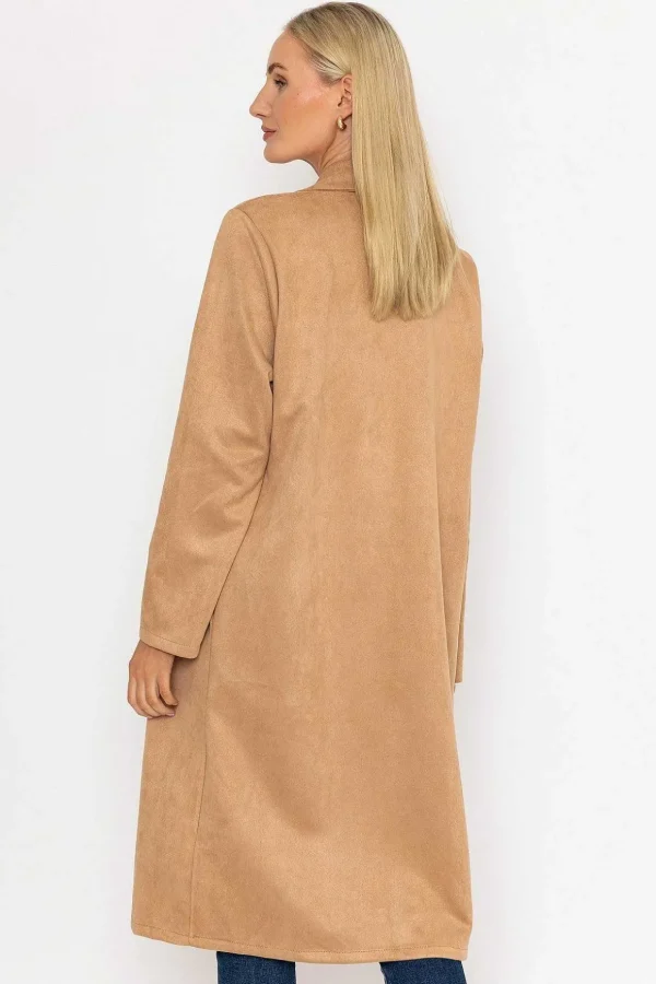 Camel Long Suede Coat