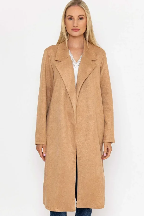 Camel Long Suede Coat