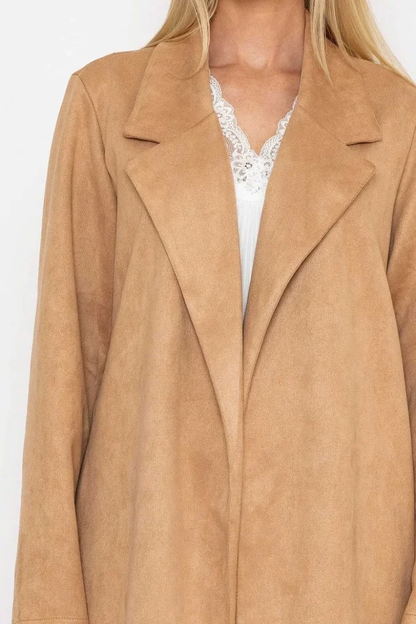 Camel Long Suede Coat
