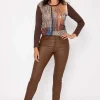 Camel Pu Jeans
