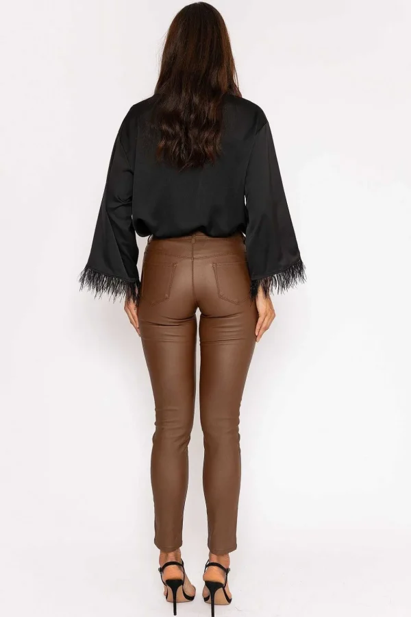 Camel Pu Jeans