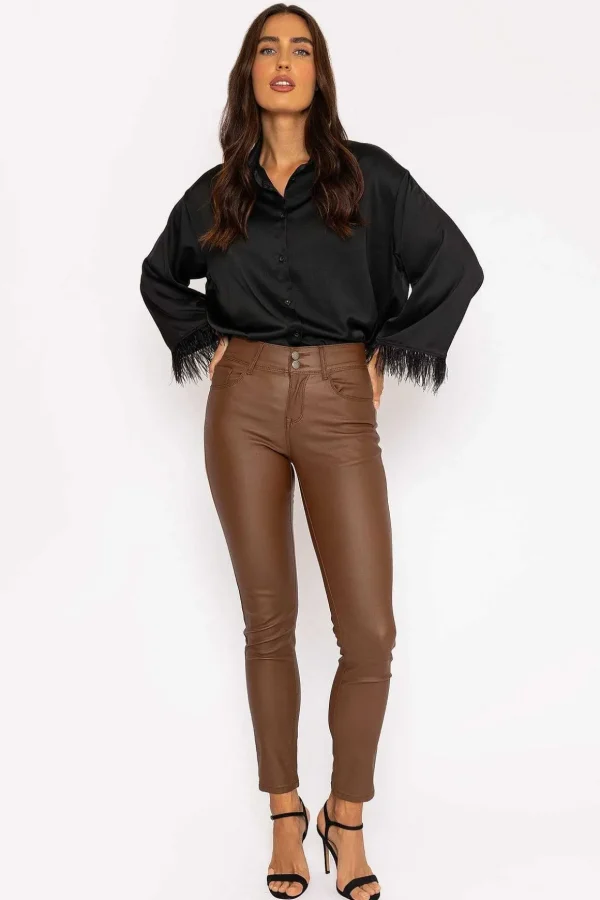 Camel Pu Jeans