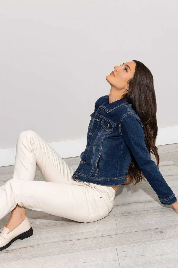 Casual Jean Pants In Ecru