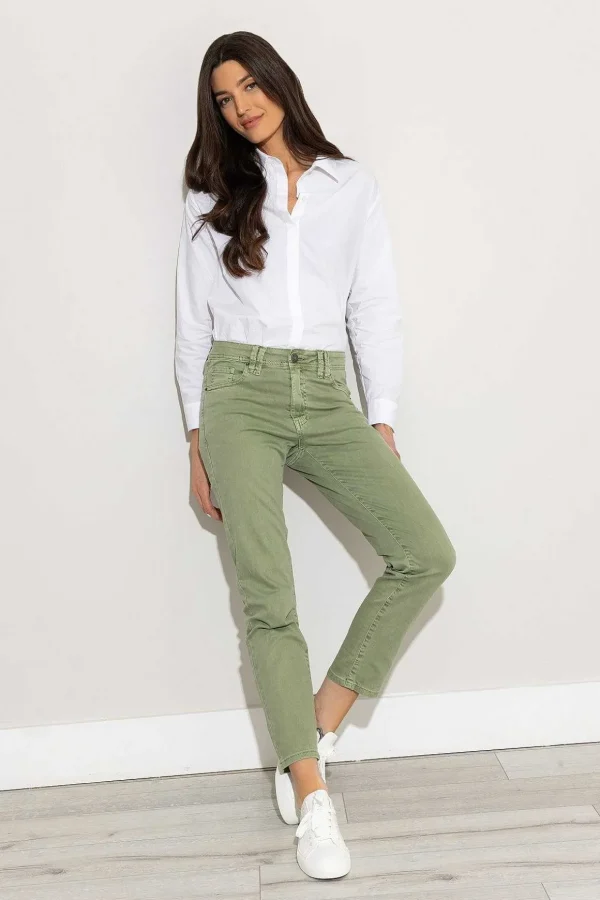 Casual Jean Pants In Green
