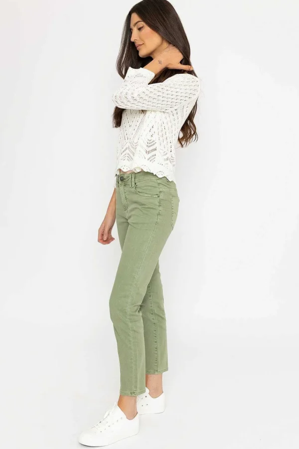 Casual Jean Pants In Green