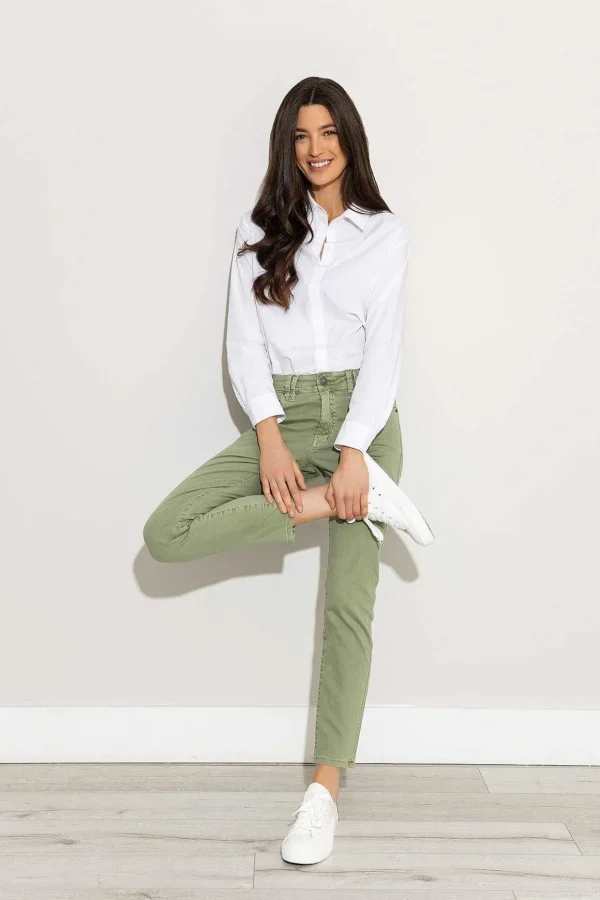Casual Jean Pants In Green
