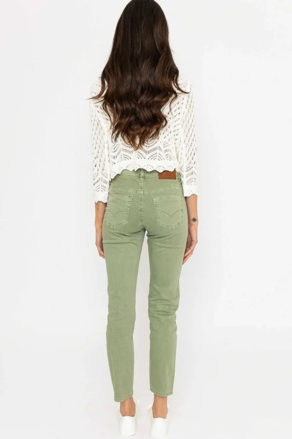 Casual Jean Pants In Green
