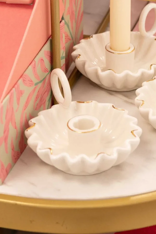 Ceramic Dinner Candle With Carrier