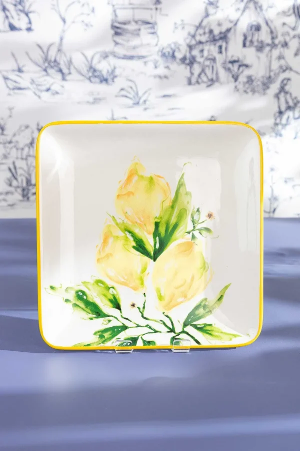 Ceramic Lemon Square Plate
