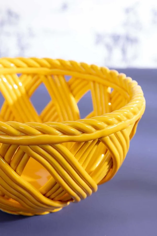 Ceramic Weaved Bowl Yellow