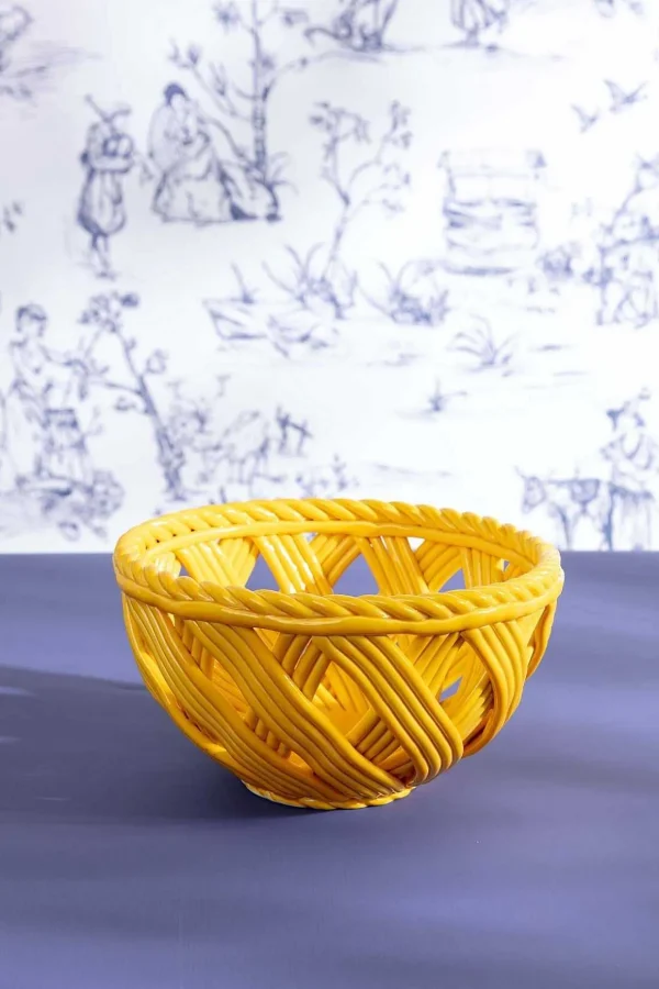 Ceramic Weaved Bowl Yellow