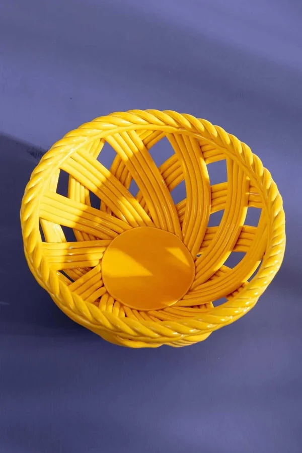 Ceramic Weaved Bowl Yellow