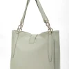 Chain Detail Tote In Sage Green