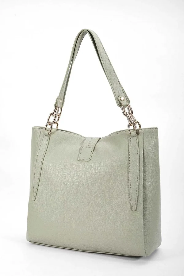 Chain Detail Tote In Sage Green