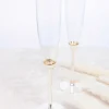 Champagne Flutes With Gold Plated Rings