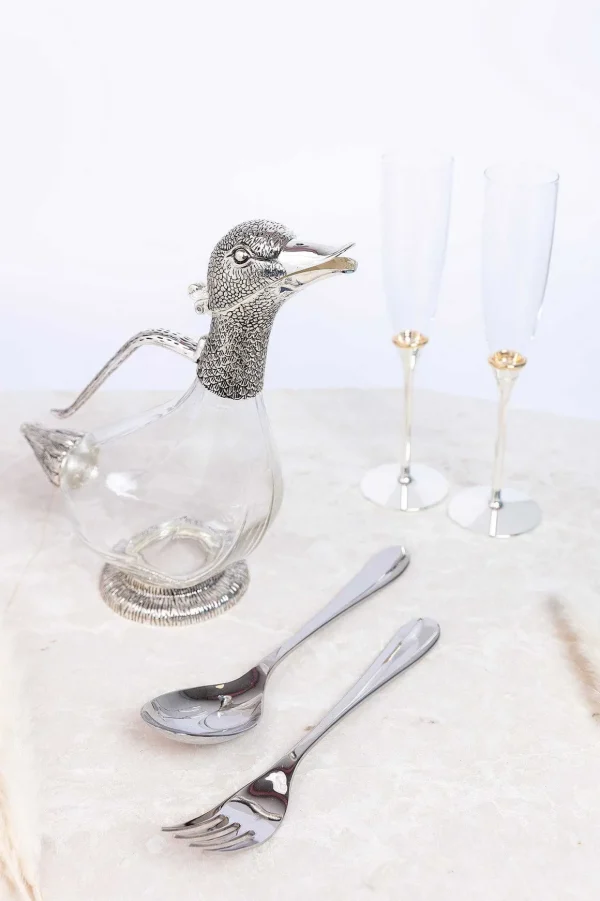 Champagne Flutes With Gold Plated Rings
