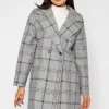 Check Coat In Grey