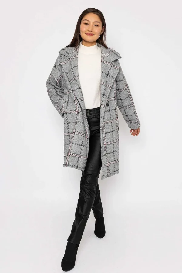 Check Coat In Grey