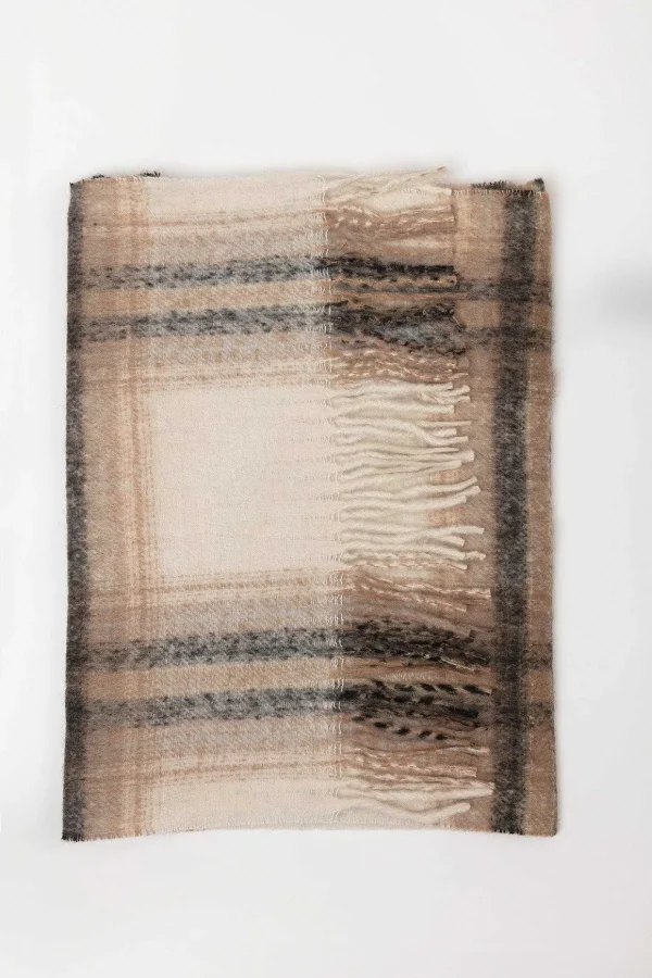 Check Scarf In Brown Tones