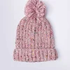 Chenille Contrast Beanie In Pink