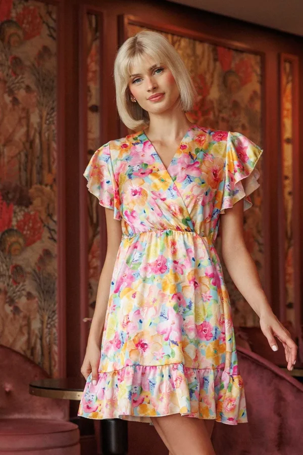 Cheryl Mini Dress In Multi Print