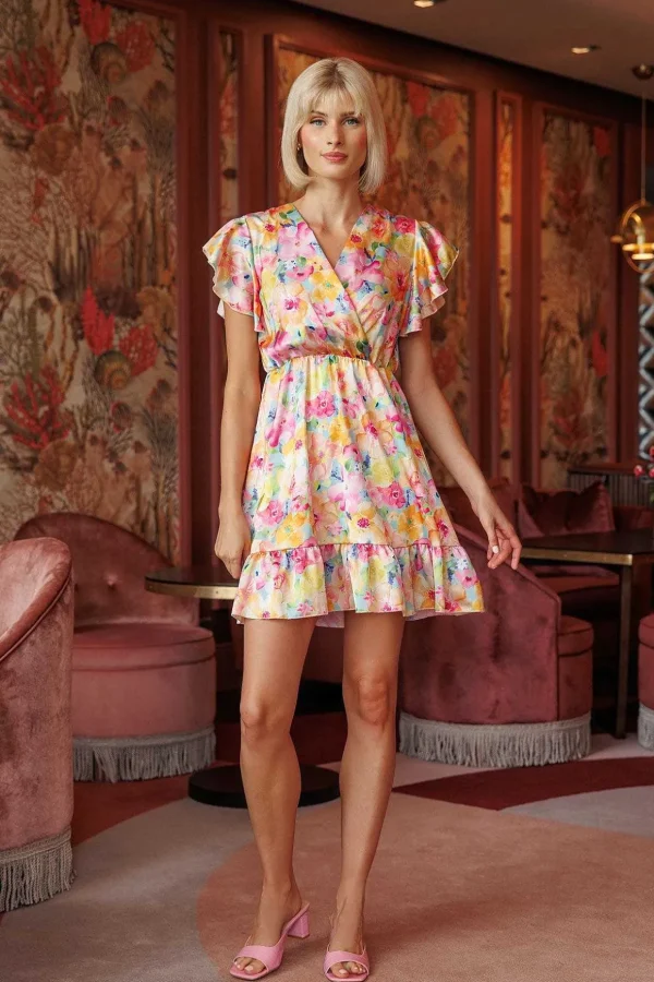 Cheryl Mini Dress In Multi Print