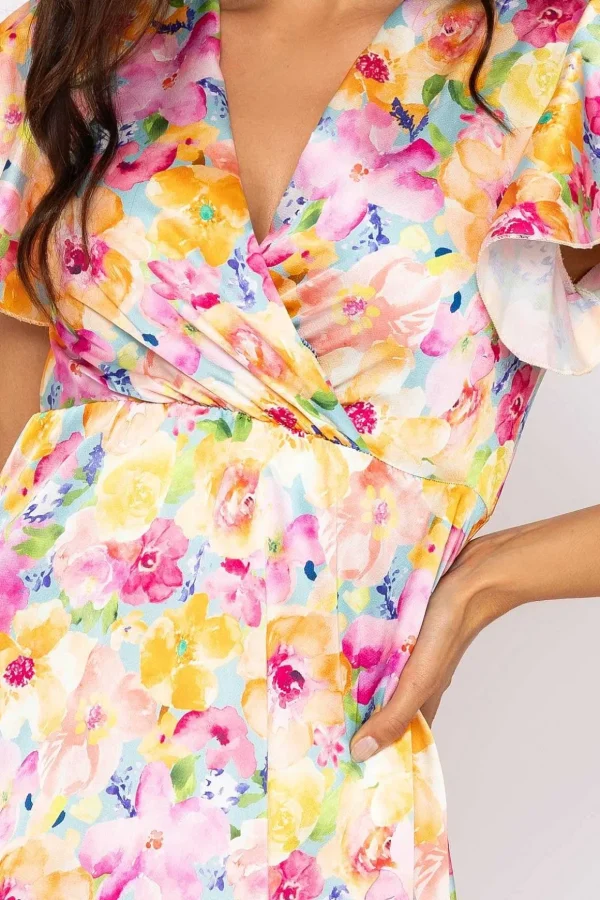 Cheryl Mini Dress In Multi Print