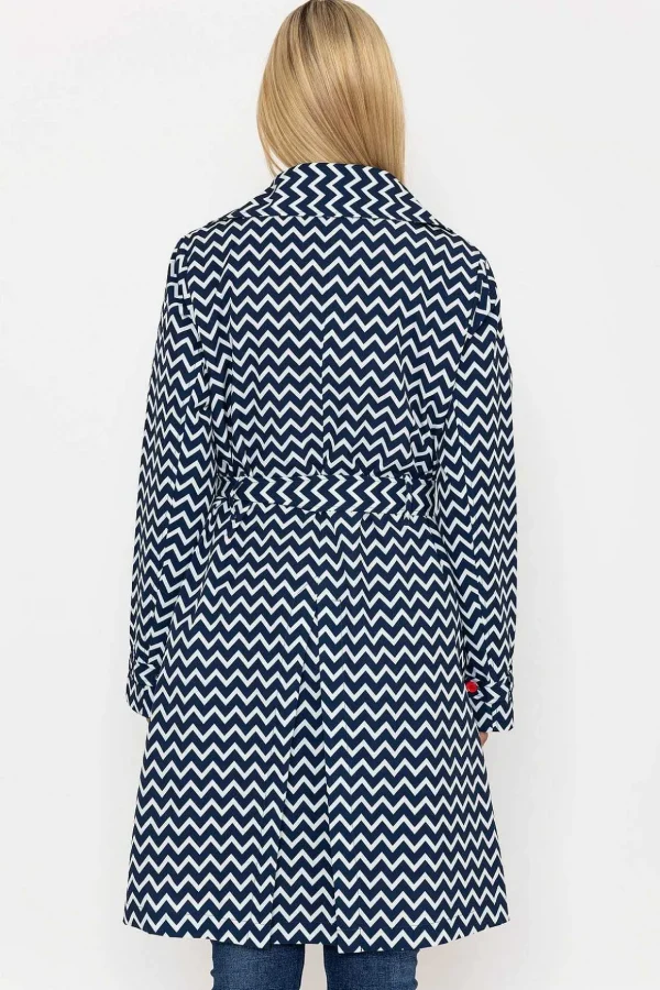 Chevron Print Mac In Navy